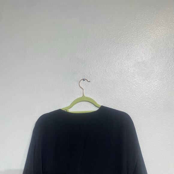 Falcon & Bloom Black Night Silk Open Front Blouse Sz M NWT - Picture 9 of 13